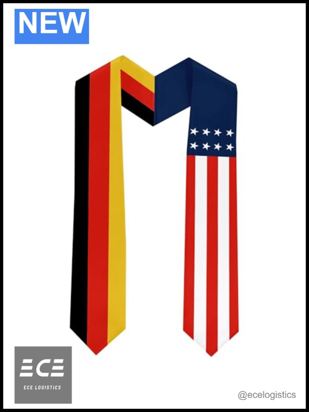 Germany Flag Graduation Sash Stole Satin Scarf 70x5 Inch Double Sided